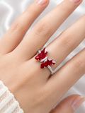 Anillo Mariposa Con Zirconias de Plata 925